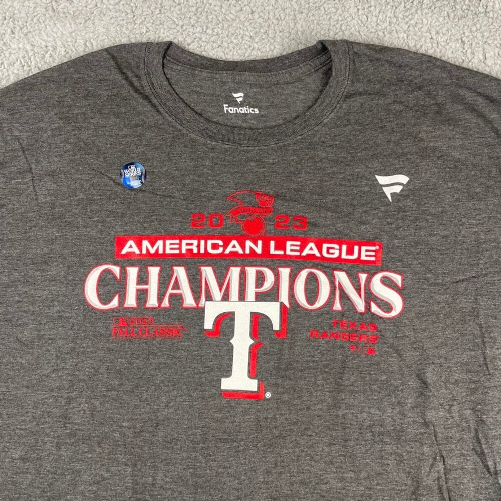 Texas Rangers Men's XXL Gray 2023 World Series Champions Short Sleeve T-shirt - Picture 2 of 9